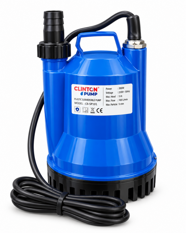 อ CLINTON รุ่น CB-SP101 ปั๊มแช่พลาสติก1นิ้ว 200W CLINTON รุ่น CB-SP101